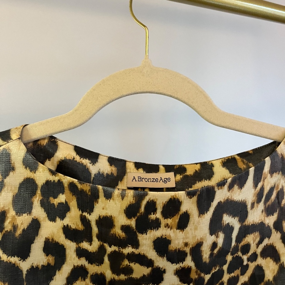 A Bronze Age Monroe Dress | Leopard Gloss Satin Bias-Cut Mini - Picture 7 of 9
